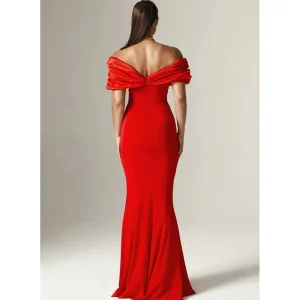 New Product: Red One Shoulder Temperament, Elegant Long Skirt, Casual Women's Dress, Toast Party, Goddess Fan Dress – Image 4