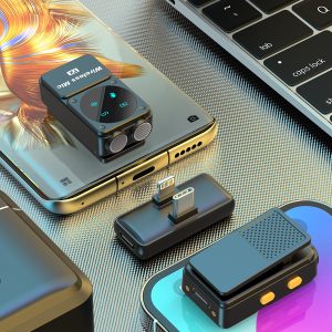 New private model wireless lavalier microphone Q12 universal interface smart bluetooth audio noise cancelling lavalier microphone – Image 4
