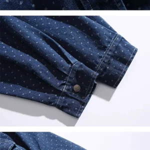 PLAY HEITY Official Shirt for Men and Women Trendy Denim Jacquard Comfortable Unisex Simple Couple Long Sleeve Shirt – Image 6