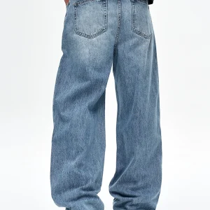 CWHAT Ice Blue Hand Mill American Retro Wide-Leg Casual Versatile Drap Cleanfit Loose Straight Jeans – Image 6