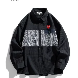 PLAY HEITY Official Shirt Men's Spring/Autumn High Quality Bread Gingerquard Shirt Worn with Trendy Brand Long Sleeves – Image 4