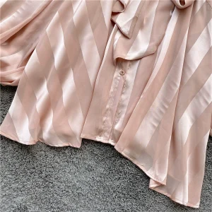 Temperament, celebrity design, niche bow chiffon shirt, women's super fairy balloon sleeves, foreign style, mid-length long-sleeved top – Image 5