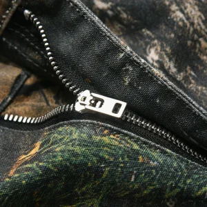 CWHAT High Street Vintage Dead Leaf Leaf Camouflage Print Trendy Brand Loose Straight Leg Logging Denim Long Pants Men – Image 4