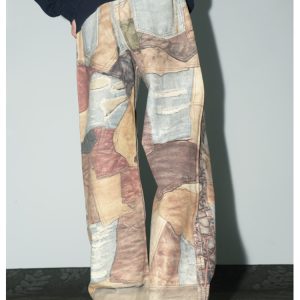 European and American niche all-over design print jeans, West Coast American pants, vintage contrasting wide-leg pants – Image 3