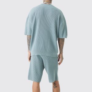 European and American cross-border 2025 new hot selling casual men's suits, loose round neck short sleeve shorts, trendy men's suits – Image 4