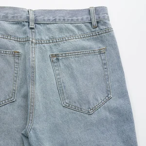 CWHAT high street gallery style dept distressed cuffs flame patch micro flared jeans men's underwear – Image 7