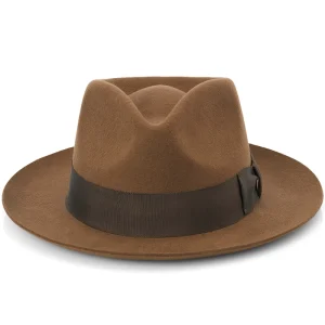 denla autumn and winter casual versatile top hat pure wool tweed fashion gentleman hat women's big brim british jazz hat men