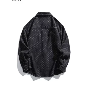 PLAY HEITY Official Shirt for Men and Women Trendy Denim Jacquard Comfortable Unisex Simple Couple Long Sleeve Shirt – Image 3