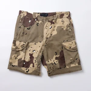 Hard cargo cargo heavyweight American style Ka Ji retro gauze camouflage shorts trend straight leg multi-pocket casual cropped pants – Image 5