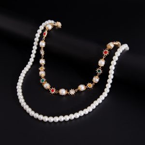 European and American pearl small flower trouser chain high-end sense boys hip-hop niche jeans hanging chain men's waist chain chain accessories – Image 7