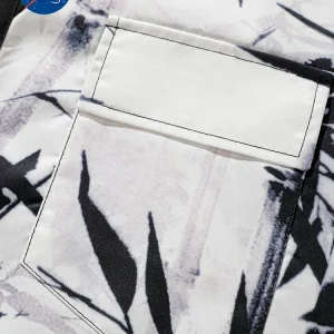 NASA co-branded Chinese style ink painting bamboo long-sleeved shirt men's spring and autumn stitching trend loose shirt jacket – Image 3