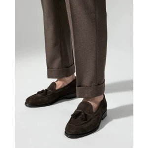 Truffaut high-end handmade fringed loafers casual leather shoes British Italian suede slip-on men's shoes – Image 4