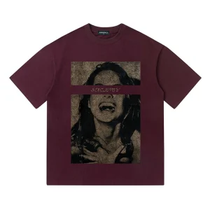 Blackradio's original designer brand, European and American character prints, short sleeves, men's and women's retro high street couple t-shirts – Image 6