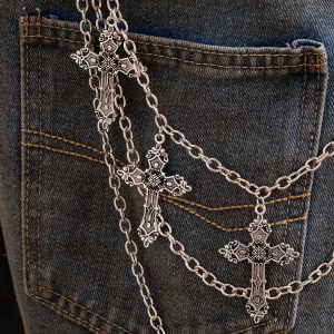 European and American hip-hop personality trouser chain high-end sense of boys' fashion small numerous layer chain jeans accessories cross-border waist chain – Image 5