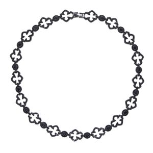 Hip Hop New Black Gold Black Stone Hollow Cross Necklace Hiphop Fashion Trend Men's Necklace Factory Direct – Image 4