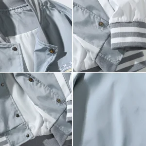 wear aesthetics, shopping malls, cabinet withdrawal, not the same American baseball jersey jacket men – Image 4