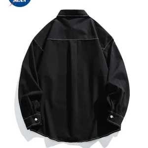 NASA co-branded cotton cargo long-sleeved shirt men's spring and autumn new trendy brand loose and versatile casual shirt jacket – Image 3