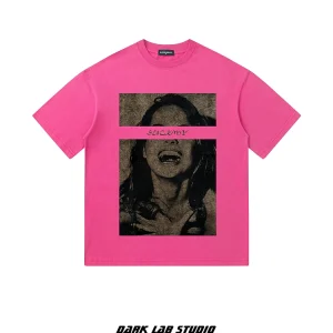 Blackradio's original designer brand, European and American character prints, short sleeves, men's and women's retro high street couple t-shirts – Image 3