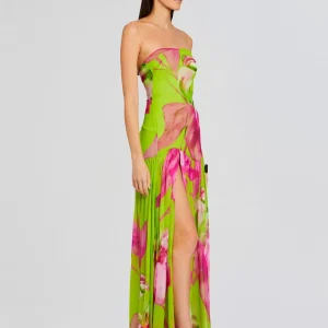 New summer bandeau fashion print, mid-length casual cosy party dinner, toast name, little dress – Image 6