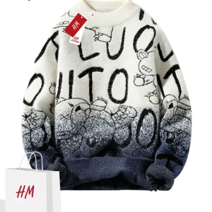 [One-fold area] Taobao selection HM Xiuhe clothing mall with the same round neck color-blocked sweater knitwear – Image 3