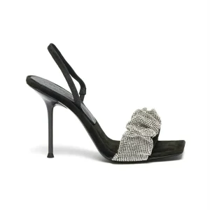 New 2024 big power power with high heels open toe sexy leather stiletto rhinestone straight strap square toe sandals women – Image 4