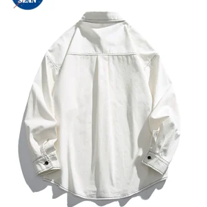 NASA co-branded cotton cargo long-sleeved shirt men's spring and autumn new trendy brand loose and versatile casual shirt jacket – Image 4