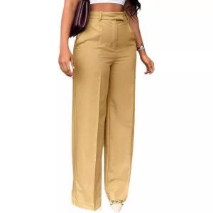 European and American Amazon cross-border AliExpress new commuter high-waisted draped straight-leg wide-leg casual dress women's trousers – Image 3