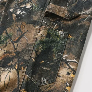 CWHAT High Street Vintage Dead Leaf Leaf Camouflage Print Trendy Brand Loose Straight Leg Logging Denim Long Pants Men – Image 7