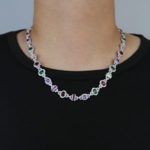 Necklace hiphop fashion trendy men inlaid zircon guba chain – Image 4