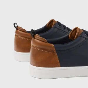 European and American style soft all-match sneakers casual men's shoes navy blue basic color contrast low-top trend sports shoes 5201 – Image 3