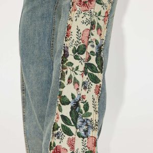TZ9034 spliced floral denim bell bottoms European and American Amazon cross-border new products – Image 6