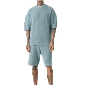 European and American cross-border 2025 new hot selling casual men's suits, loose round neck short sleeve shorts, trendy men's suits – Image 5