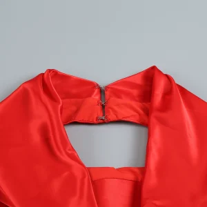 New Red Halterneck V-Neck Sexy Open Back Casual Long Skirt Evening Dress Toast Dress Dress Party Wedding – Image 6
