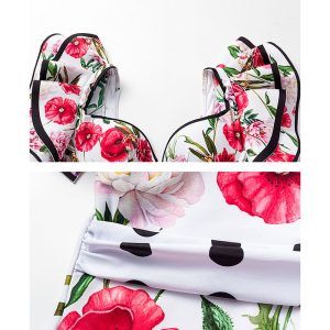 Cross-border European and American one-piece swimsuit women's new hot sale sexy print ruffle straps tight-fitting gathering swimsuit women – Image 3