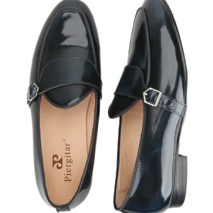 Imported polished and rubbed tire cowhide single metal buckle Belgian loafers handmade custom men's monk shoes plus size – Image 3