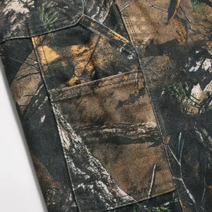 CWHAT High Street Vintage Dead Leaf Leaf Camouflage Print Trendy Brand Loose Straight Leg Logging Denim Long Pants Men – Image 5