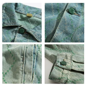 Trendy retro ethnic denim jackets, men's and women's design sense stitching, handsome couples, oversize lapel jackets – Image 4