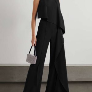 Wide Leg Irregular Zipper Jumpsuit – Image 3