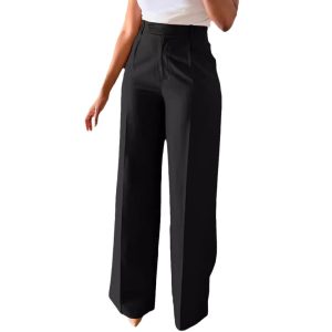 European and American Amazon cross-border AliExpress new commuter high-waisted draped straight-leg wide-leg casual dress women's trousers – Image 4