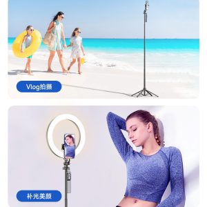 selfie stick, anti-shake, handheld stabilizer, floor-to-ceiling live bracket, four-legged mobile phone stand, photo, video, overhead shot – Image 7