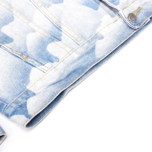CWHAT High Street VIBE Wind Sky Cloud Do Old Washed Outline Loose Men's Denim Jacket Tide Brand Jacket – Image 6
