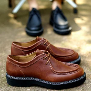 Fully handmade Goodyear Wallabeesboots vintage kangaroo shoes trendy versatile casual low-top loafers new style – Image 4