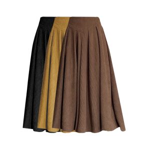 Brand discount: Fall/Winter 2024 Fall/Winter versatile corduroy, high-waisted, slim, draped, mid-length and over-the-knee – Image 4