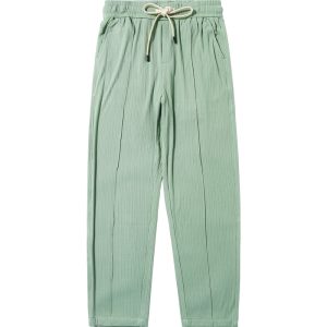 The drape is outstanding! Super easy to wear! New mint mambo slacks women's skin-friendly cool ice silk straight pants men – Image 3