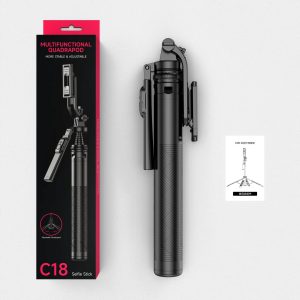 selfie stick, anti-shake, handheld stabilizer, floor-to-ceiling live bracket, four-legged mobile phone stand, photo, video, overhead shot – Image 4