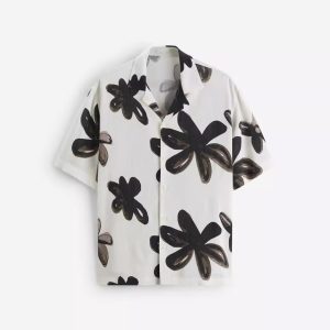 ZA Nouveau Mode Lâche Demi-Manches Pinceau Contraste Peinture Imprimer Casual Chemise À Manches Courtes 5659154 – Image 3
