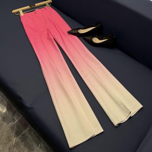 Mode, luxe, vêtements de cérémonie professionnels, costume slim dégradé vert de haute qualité, pantalons pour femmes, ensemble deux pièces A923 – Image 3