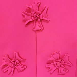 Hot selling new European and American double-breasted heavy industry three-dimensional flower decoration blazer + trouser set – Image 6