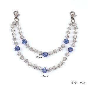 Européen et américain Amazon Hip Hop Chaînes de pantalon pour hommes et femmes de haute qualité Diamant Boule Chapelet Chaîne de taille Chaîne de corps Bijoux en gros – Image 3