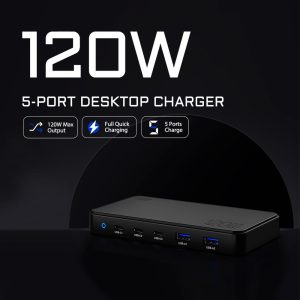 Chargeur GaN 120W Série Ultra Slim Single C-Port 100W Chargeur d’ordinateur de téléphone portable Tête de charge – Image 5